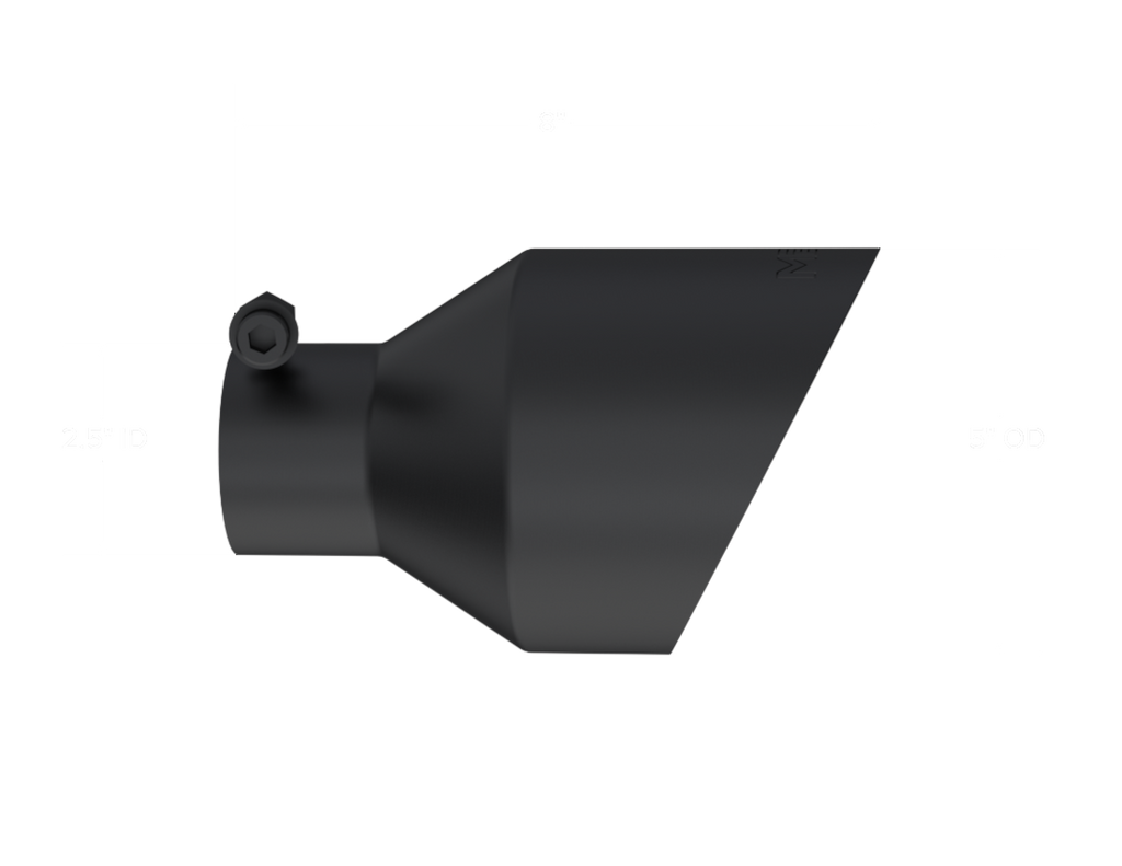Universal Black Tip, 2.5-Inch ID, 5-Inch OD Angle Cut Dual Wall MBRP