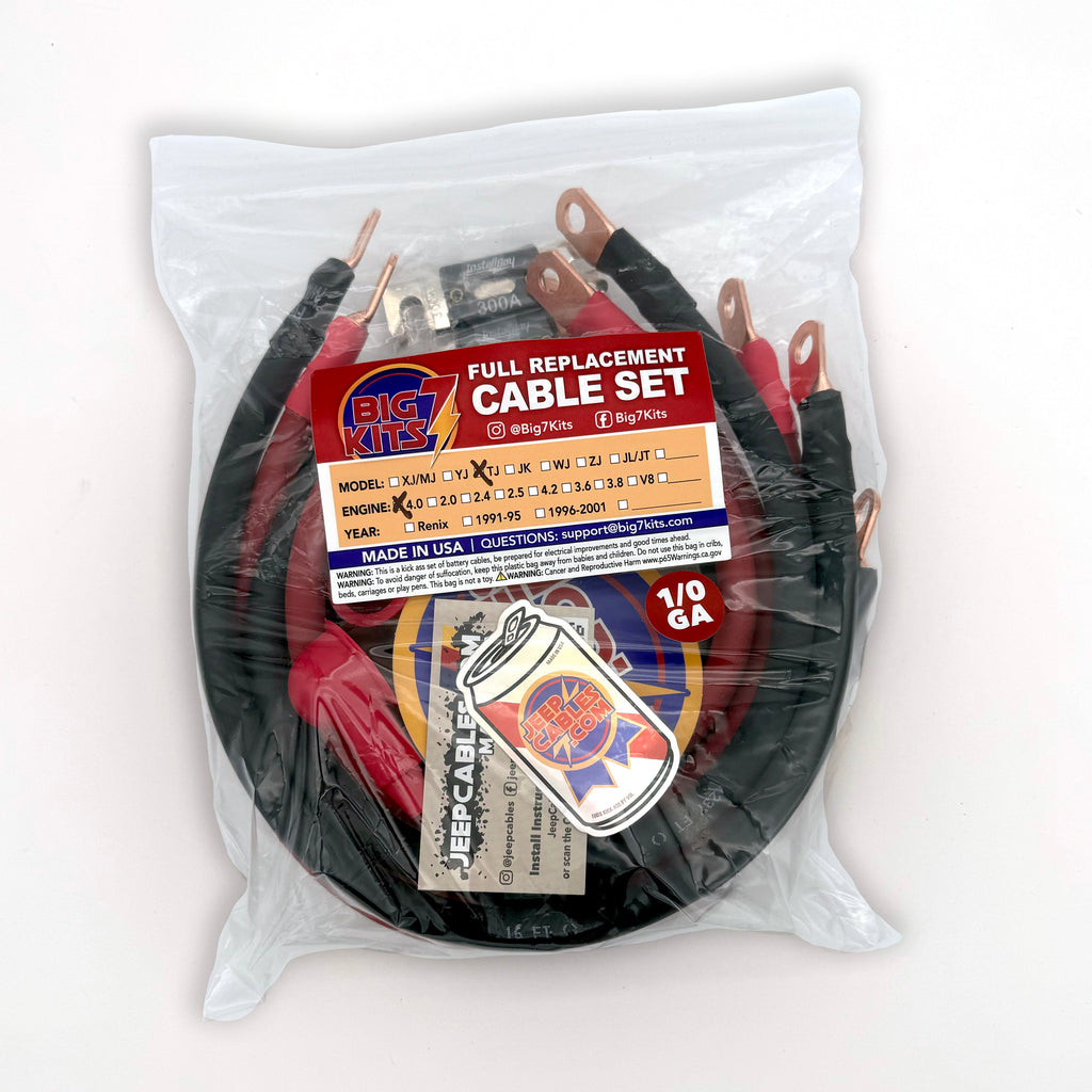 Big 7 Battery Cable Kit 1997 - 2006 Jeep Wrangler TJ / LJ