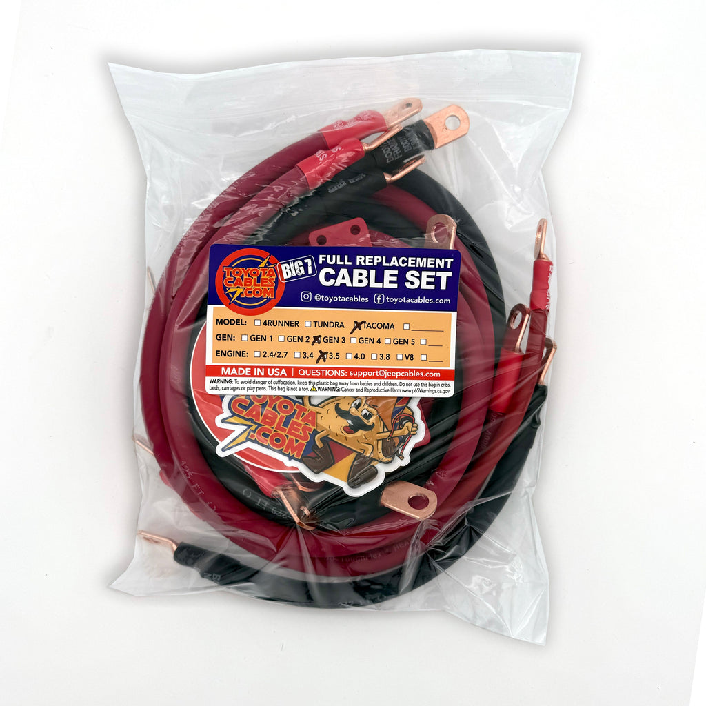 Big 7 Battery Cable Kit Gen 3 - 2016 - 2021 Toyota Tacoma