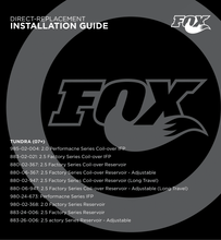 Load image into Gallery viewer, FOX 2.5 FACTORY RACE IFP COILOVER KIT | 883-02-021 | 2007 - 2021 TOYOTA TUNDRA 0 IN. - 2 IN. LIFT