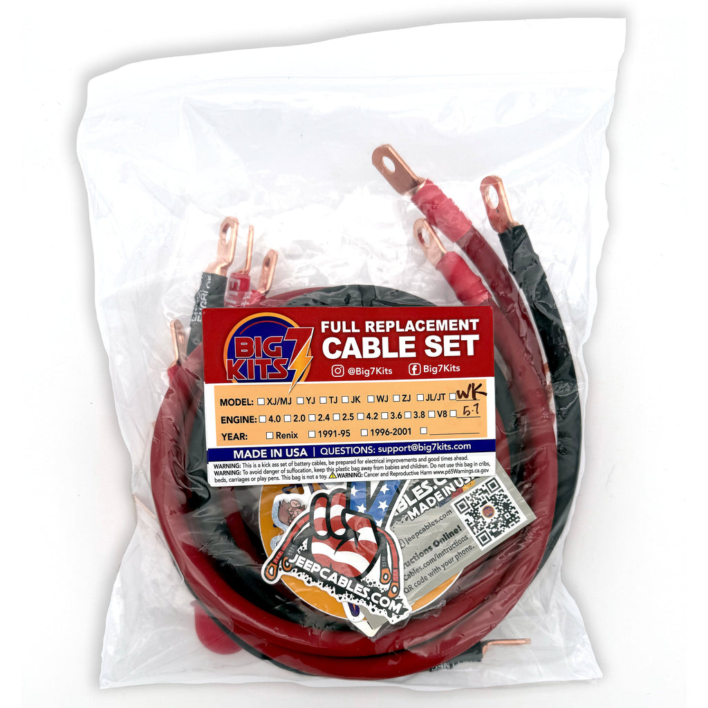 Big 7 Battery Cable Kit 2005 - 2010 Jeep Grand Cherokee WK