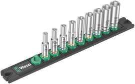 Wera Magnetic Socket Rail A1 Deep 9 Pce Set 1/4