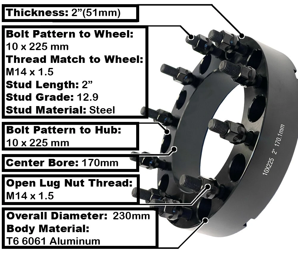 Mayhem 8181 Challenger Dually 22x8.25 / 10x225 BP / 169mm Offset / 170.1mm Hub Rueda negra completa
