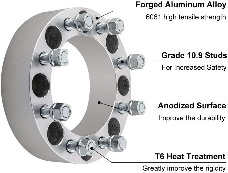 Wheel Spacer Kit 8x180 Bolt Pattern | 1.5" Thick | 14mm x 1.5 wheel studs | 2011 - 2024 GMC Sierra & Chevrolet Silverado 2500HD 3500HD