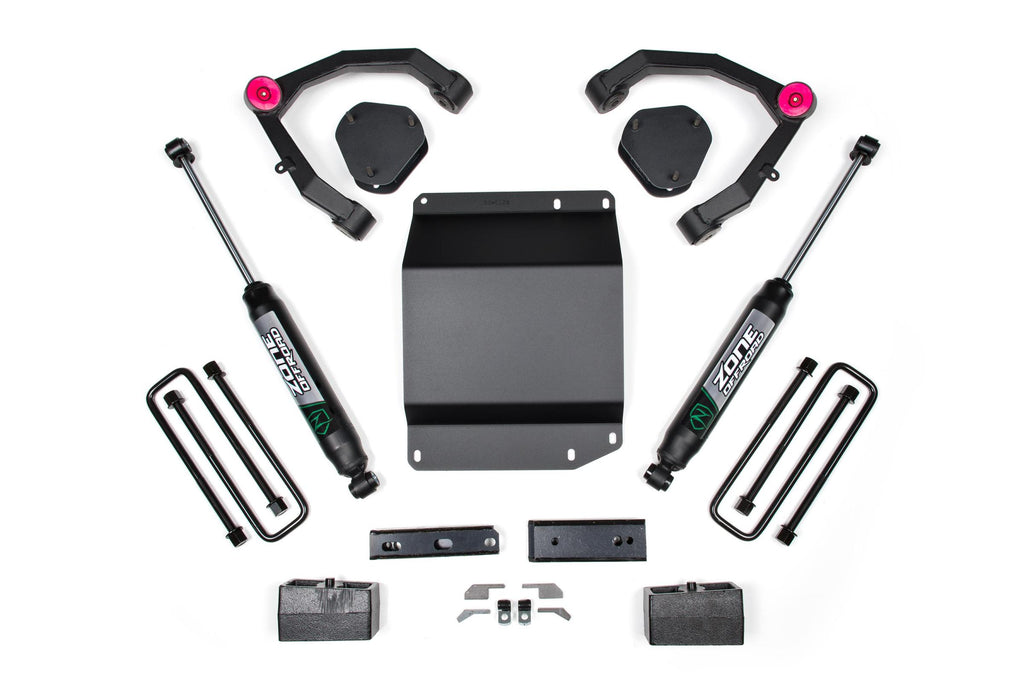 07-13 Silverado/Sierra 1500 4WD 3.5 Inch UCA Lift Kit With Nitro Shocks Zone Offroad