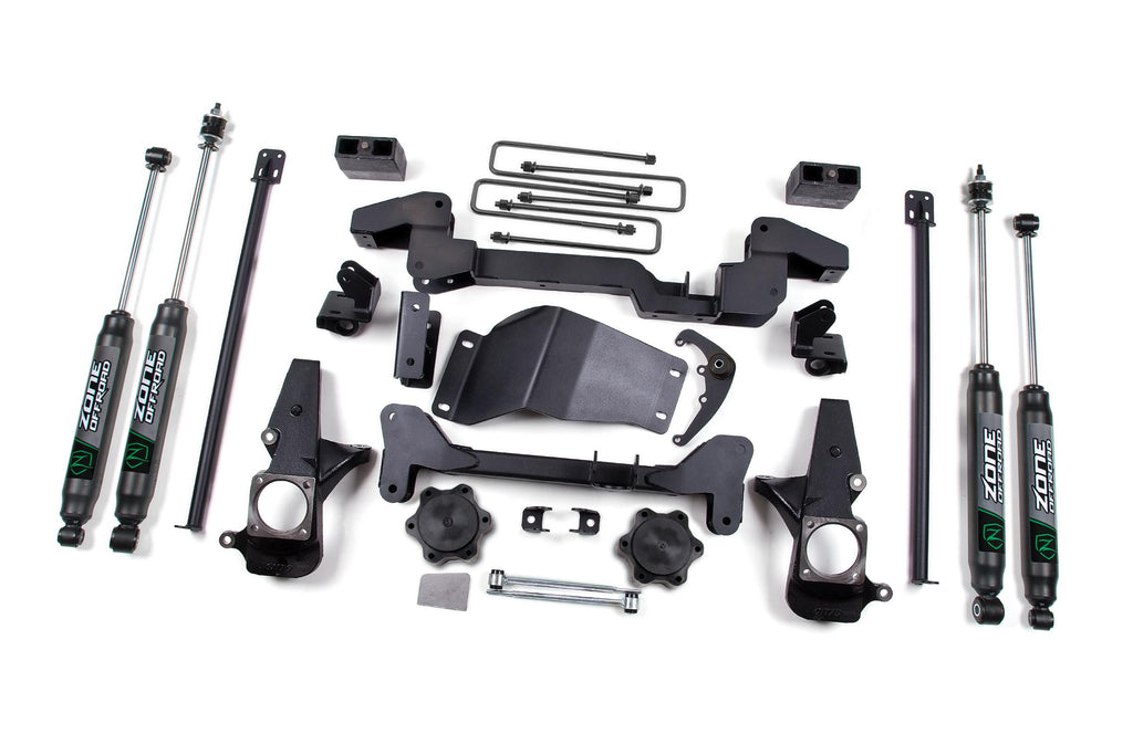 01-10 Silverado 1500/2500 HD/3500 HD 6 Inch Lift Kit With Nitro Shocks Zone Offroad
