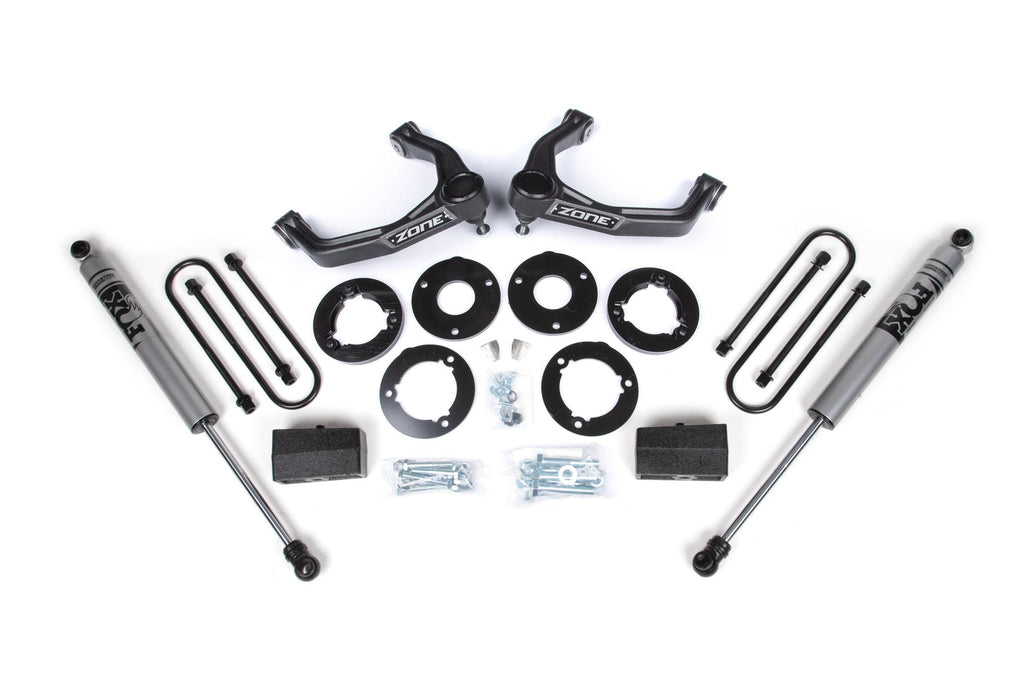 1.75 Inch Suspension Lift Kit For 25-Up Silverado/Sierra 1500 4WD 1 Inch Rear Block Spacer Front Fox 2.0 Adventure Series Rear Shock Zone Offroad