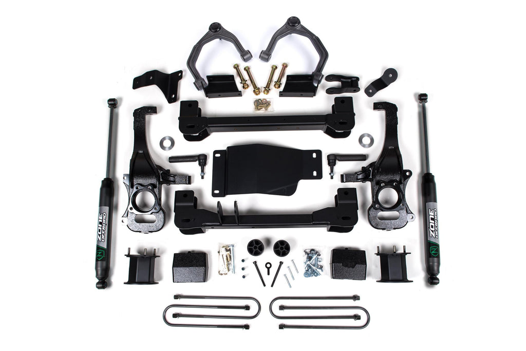 4 Inch Lift Kit For 25-Up Silverado/Sierra 1500 Custom Trail Boss/LT Trail Bass/AT4 4WD 3 Inch Rear Block Spacer Front Nitro Series Rear Shock Zone Offroad