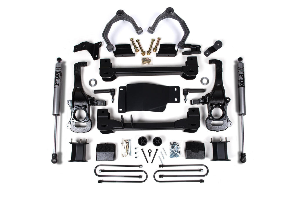 6 Inch Lift Kit For 25-Up Silverado/Sierra 1500 Custom/LT/LTZ/PPV/RST/WT/Elevation/PRO/SLE/SLT 4WD 5 Inch Rear Block Spacer Front Fox 2.0 ADV Series Rear Shock Zone Offroad