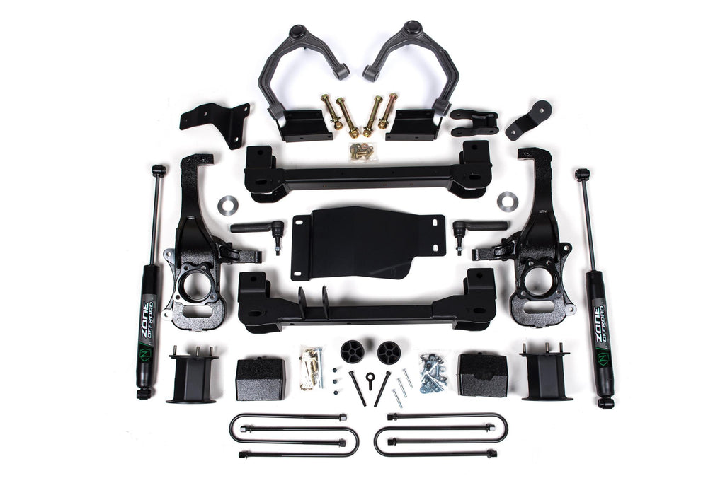 6 Inch Lift Kit For 25-Up Silverado/Sierra 1500 Custom/LT/LTZ/PPV/RST/WT/Elevation/PRO/SLE/SLT 4WD 5 Inch Rear Block Spacer Front Nitro Series Rear Shock Zone Offroad