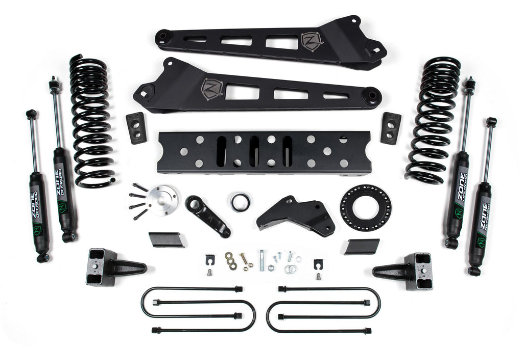 19-24 RAM 3500 5.5 Inch Radius Arm 5 Inch Rear Block Without Overload Gas 6-Bolt T-Case Fox Adventure Shocks Zone Offroad