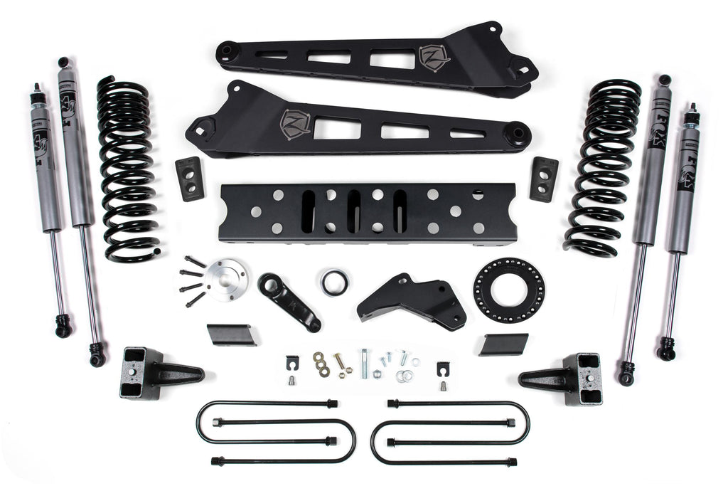 19-24 RAM 3500 5.5 Inch Radius Arm 5 Inch Rear Block Without Overload Gas 6-Bolt T-Case Fox Adventure Shocks Zone Offroad