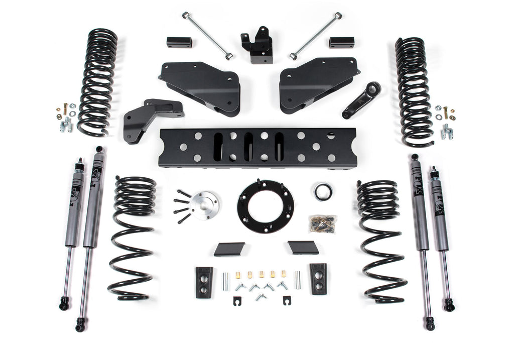19-24 RAM 2500 5.5 Inch Radius Arm Bracket 4.5 Inch Rear Coil Gas 6-Bolt T-Case Fox Adventure Shocks Zone Offroad