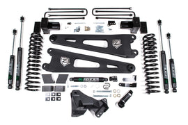 17-19 Ford F-250/350 Super Duty 4 Inch Radius Arm Lift Kit 2 Inch Rear Block Gas 2 Leaf Main Nitro Shocks Zone Offroad