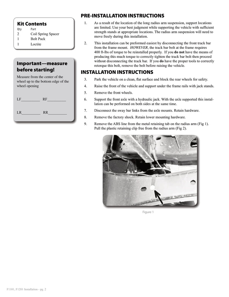 Zone 2 in. Suspension Leveling Lift Kit | ZONF1201 | 2005 - 2025 Ford F250 / F350 / F450 / F550 Superduty