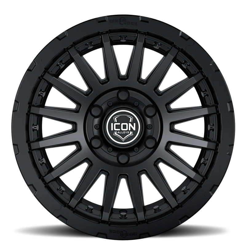 ICON Recon Pro 17x8.5 6 x 135 6 mm Offset 5 pulgadas BS 87.1 mm Diámetro Rueda negra satinada