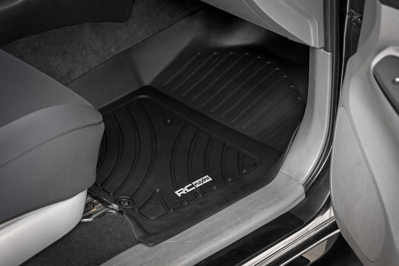Rough Country Flex-Fit Floor Mats Front and Rear 2012 - 2015 Toyota Tacoma 2WD/4WD