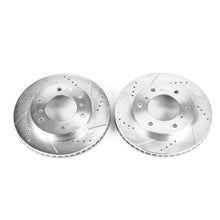 Cargar imagen en el visor de la galería, Power Stop 00-06 Mitsubishi Montero Front Evolution Drilled &amp; Slotted Rotors - Pair