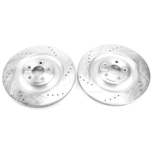 Cargar imagen en el visor de la galería, Power Stop 14-19 Jaguar F-Type Rear Evolution Drilled &amp; Slotted Rotors - Pair