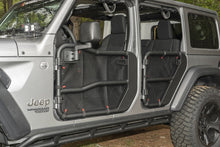 Cargar imagen en el visor de la galería, Rugged Ridge Fortis Tube Door Covers Rear Pair Black 18-20 Jeep Wrangler JLU