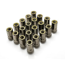Cargar imagen en el visor de la galería, Wheel Mate Muteki HR50 Open End Lug Nuts - Titanium Chrome w/ Yellow Ring 14x1.50