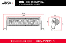 Load image into Gallery viewer, Body Armor 4x4 30in Blackout LED Light Bar Combo Beam with Wiring Harness
