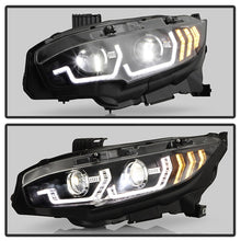 Cargar imagen en el visor de la galería, Honda Civic 16-20 LED Model High-Power LED Module Headlights - Black (PRO-YD-HC16LEDAP-SEQGR-BK)
