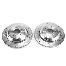 Cargar imagen en el visor de la galería, Power Stop 11-16 Hyundai Equus Rear Evolution Drilled &amp; Slotted Rotors - Pair