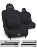 PRP Premier High Back Suspension Seats Kit for Jeep Wrangler CJ7/YJ (Pair) - Black