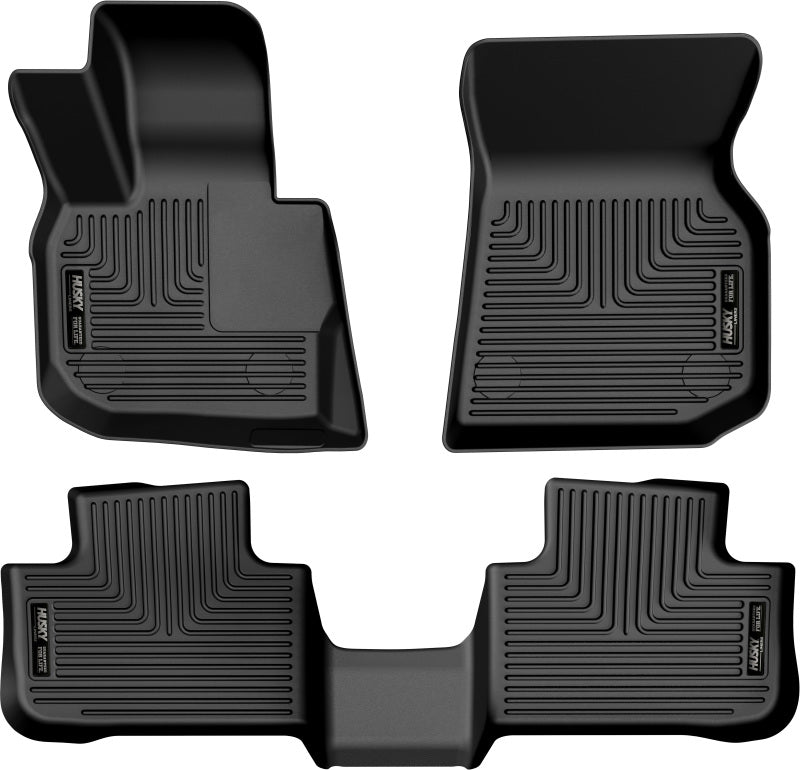Husky Liners 18-23 BMW X3 Weatherbeater Revestimientos de piso para asiento delantero y segundo, color negro