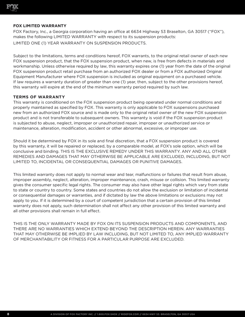 Fox 2.0 Performance Series Front Snap Ring Coil-Over | 0-2in Lift | 2015 - 2020 Ford F150 4x4 4wd