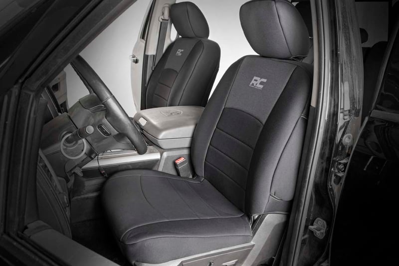Rough Country Neoprene Front & Rear Seat Covers 09-18 Dodge RAM 1500 11-18 2500 / 3500