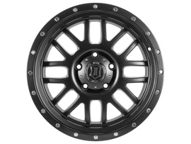 ICON Alpha 20x9 5x150 16mm Offset 5.625in BS 110.1mm Diámetro Rueda negra satinada
