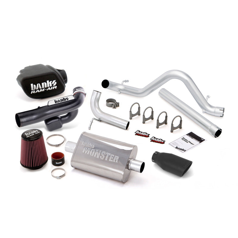 Banks Power 12-15 Jeep 3.6L Wrangler (todos) 4dr Stinger Sys (sin AutoMind) - SS Single Exh con punta negra