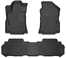 Cargar imagen en el visor de la galería, Husky Liners 19-23 Subaru Ascent Weatherbeater Revestimientos de piso para asiento delantero y segundo, color negro