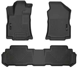 Husky Liners 19-23 Subaru Ascent Weatherbeater Revestimientos de piso para asiento delantero y segundo, color negro