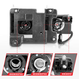 Faros delanteros de cristal ANZO 1999-2000 Cadillac Escalade