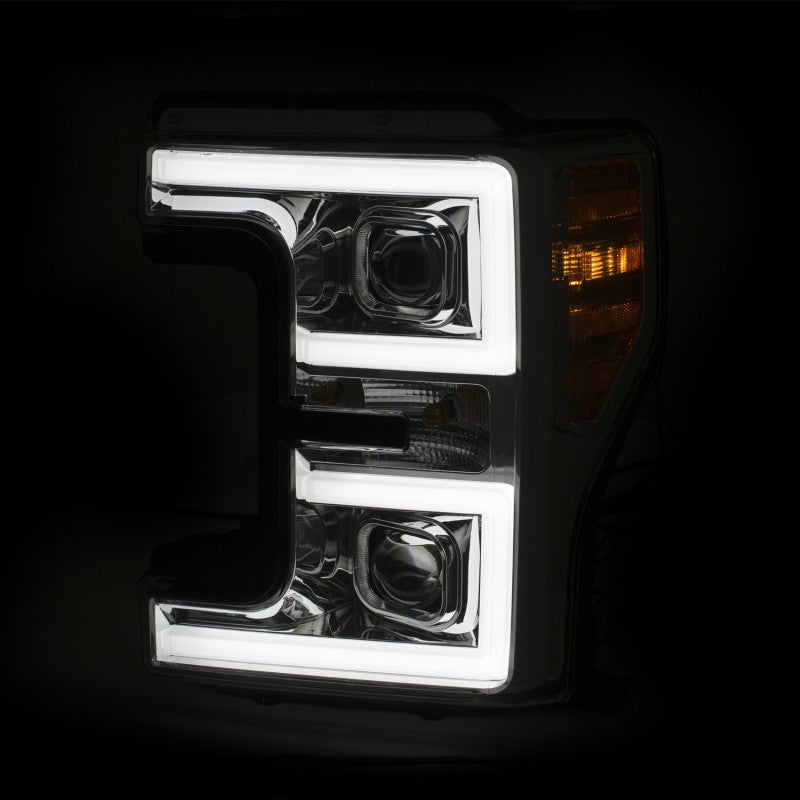 Faros delanteros LED ANZO 17-18 Ford F-250 Super Duty faros LED estilo tablón cromados (par)