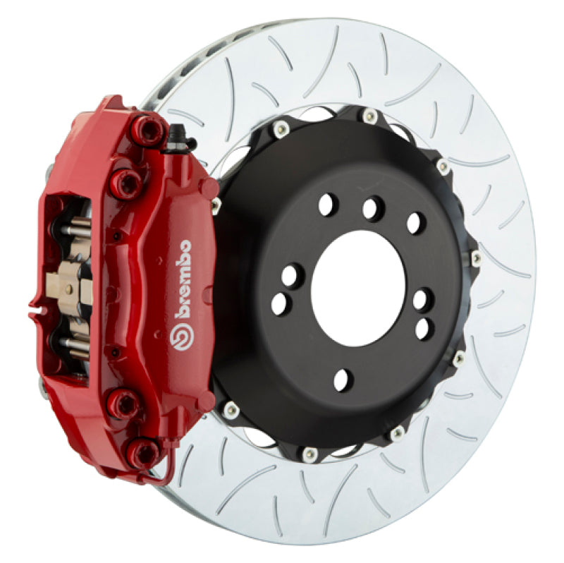 Brembo 05-11 G55 AMG trasero GT BBK 4 pistones fundidos 2 piezas 345 x 28 2 piezas rotor ranurado tipo 3-rojo