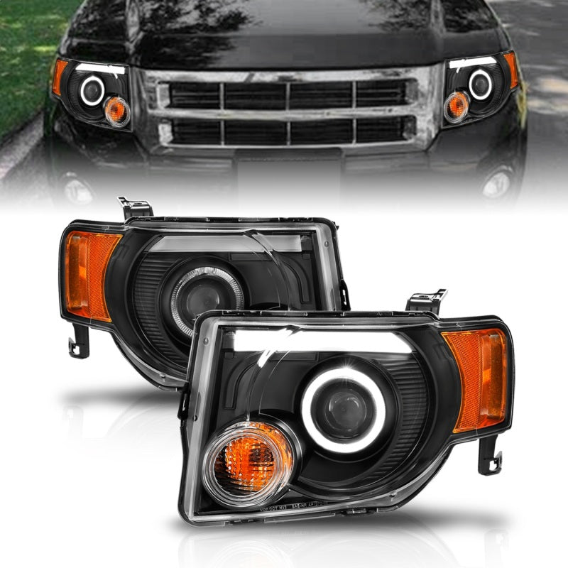 ANZO 2008-2012 Ford Escape Proyector Faros delanteros con Halo Negro
