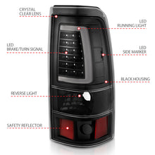 Cargar imagen en el visor de la galería, ANZO 1999-2002 Chevy Silverado 1500 luces traseras LED estilo tablón negro con lente transparente