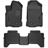 Husky Liners 2019+ Ford Ranger SuperCrew Cab Weatherbeater Revestimientos negros para piso delantero y segundo asiento