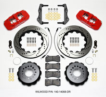 Cargar imagen en el visor de la galería, Wilwood AERO4 Rear Kit 14.25in Drilled Red 2014-Up Challenger w/Lines
