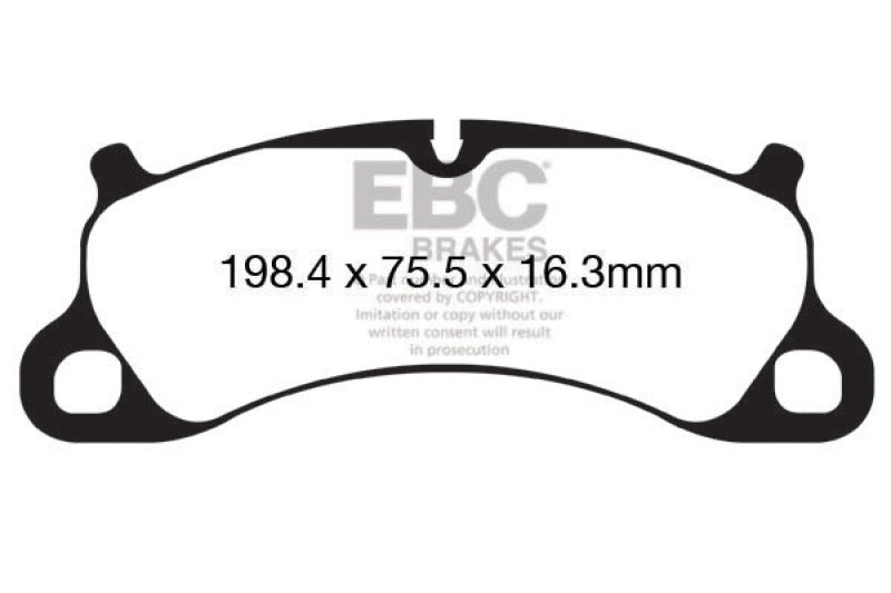 EBC 12-15 Porsche 911 (991) Carrera S 3.8L (solo rotor de hierro fundido) Pastillas de freno delanteras Bluestuff
