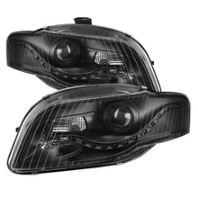 Cargar imagen en el visor de la galería, xTune Audi A4 06-08 Projector Headlights - Halogen Model Only - DRL LED - Black PRO-JH-AA406-DRL-BK