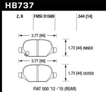 Cargar imagen en el visor de la galería, Hawk 12-15 Fiat 500 Abarth Pastillas de freno de calle de cerámica de rendimiento trasero