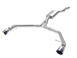afe MACH Force-Xp 13-16 Audi Allroad L4 SS Escape con eje trasero y puntas de llama azul