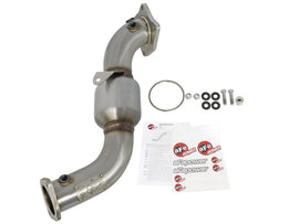 aFe Tubo de bajada de acero trenzado Catted 13-16 Cadillac ATS L4-2.0L (t)