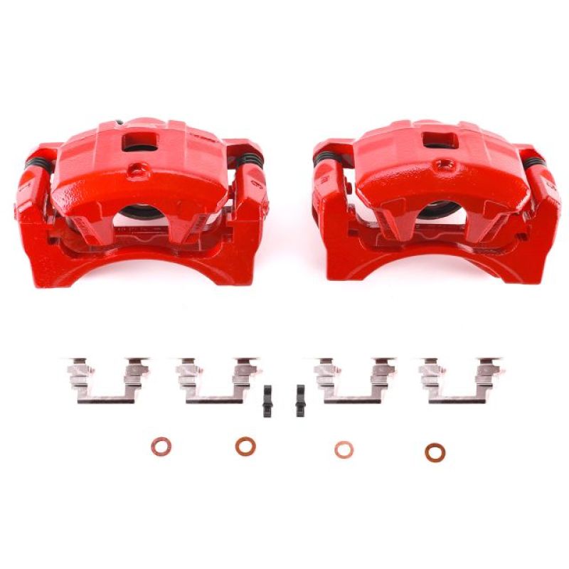 Power Stop 08-16 Mitsubishi Lancer Front Red Calipers w/Brackets - Pair