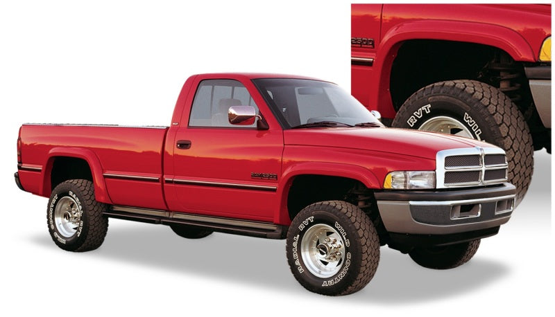 Bushwacker 94-01 Dodge Ram 1500 Fleetside Extend-A-Fender estilo bengalas 4 piezas 78.0/96.0 pulgadas cama - negro